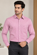 Blackberrys Blush Pink Textured Full Sleeve Formal Shirt for Men