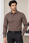 Blackberrys Mocha Brown Textured Shirt for Men | Full Sleeve Formal Shirt