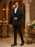 Black Sequin Tuxedo Suit for Men | Designer Party & Wedding Wear