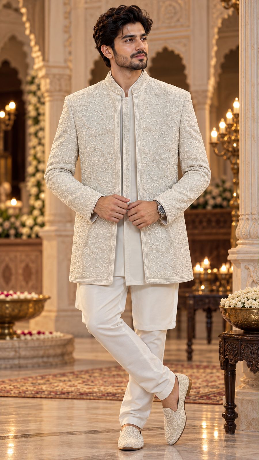Ivory Aurelian Embroidered Jodhpuri