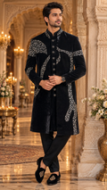 Black Sovereign Embellished Indo Western
