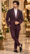 Bordeaux Royale Embellished Tuxedo