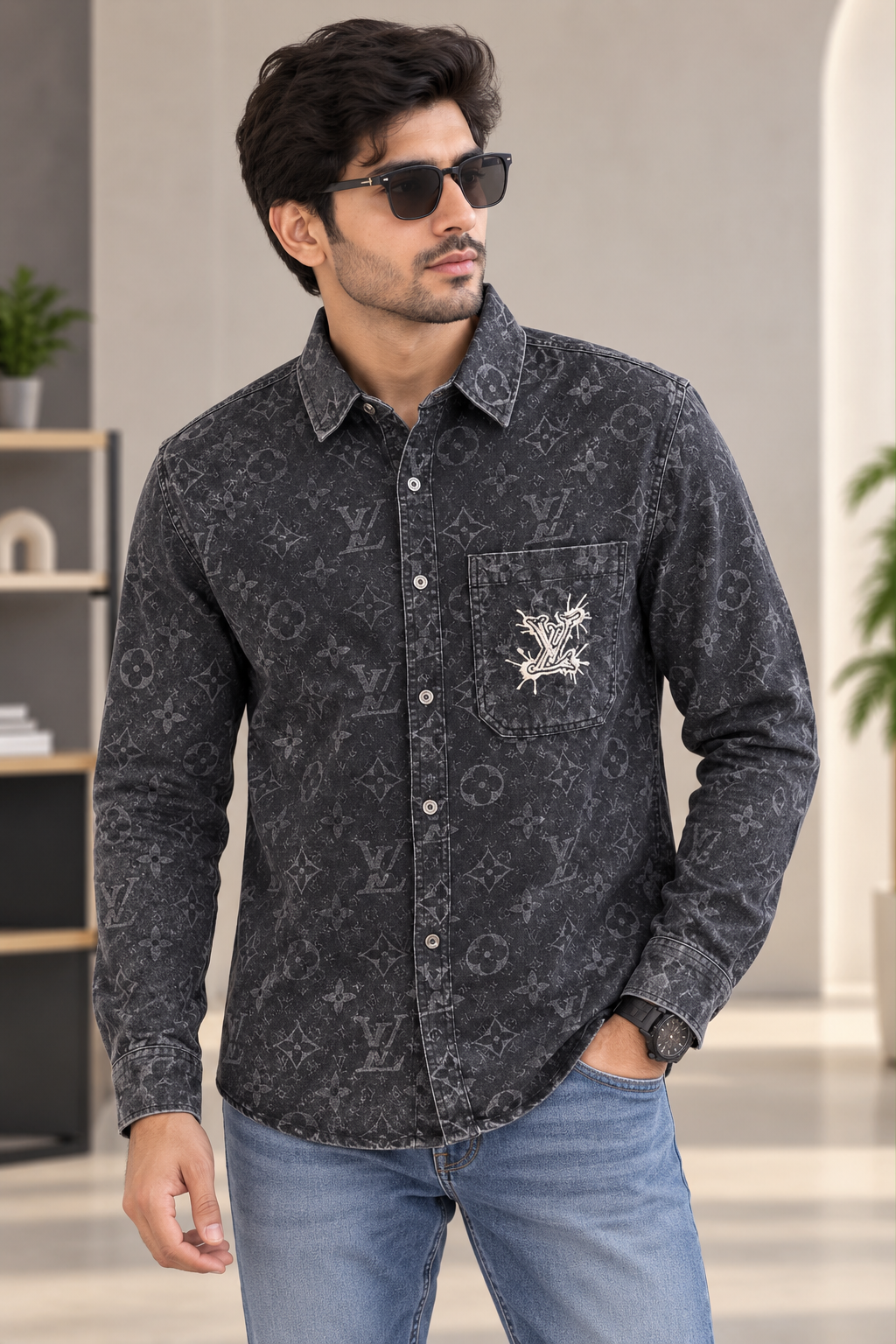 Blackstone Monogram Denim Shirt